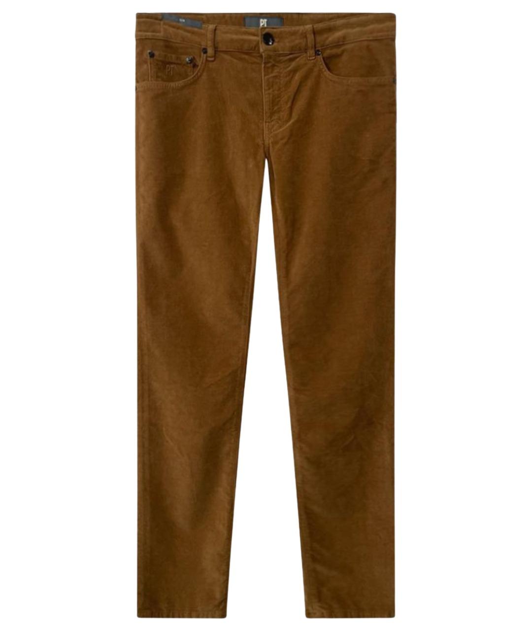 PT TORINO Коричневые бархатные повседневные брюки, фото 9