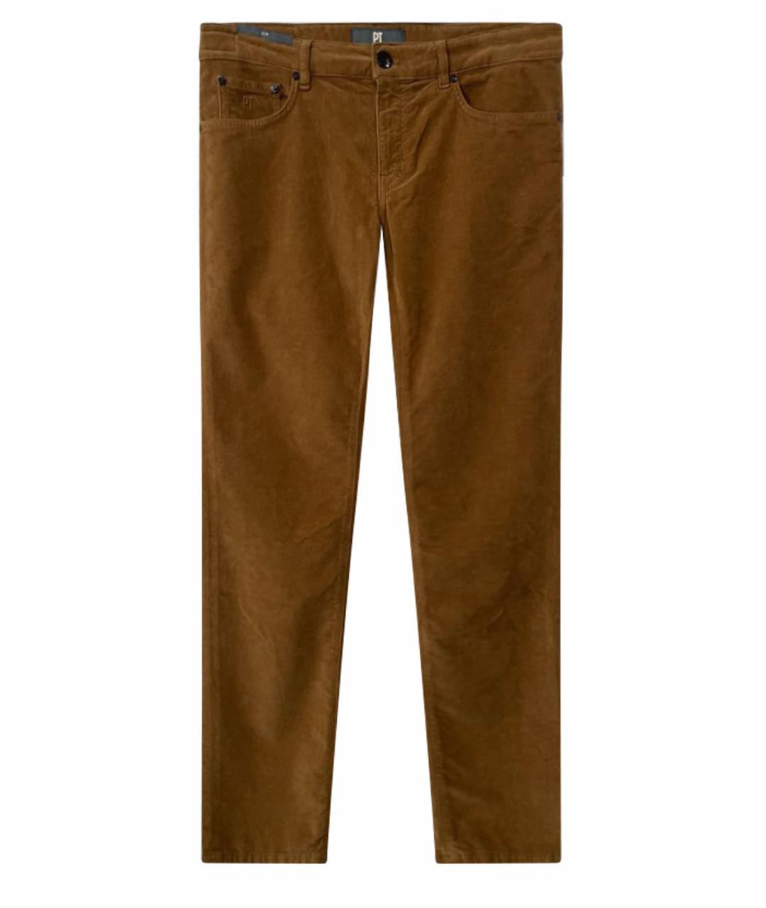 PT TORINO Коричневые бархатные повседневные брюки, фото 8