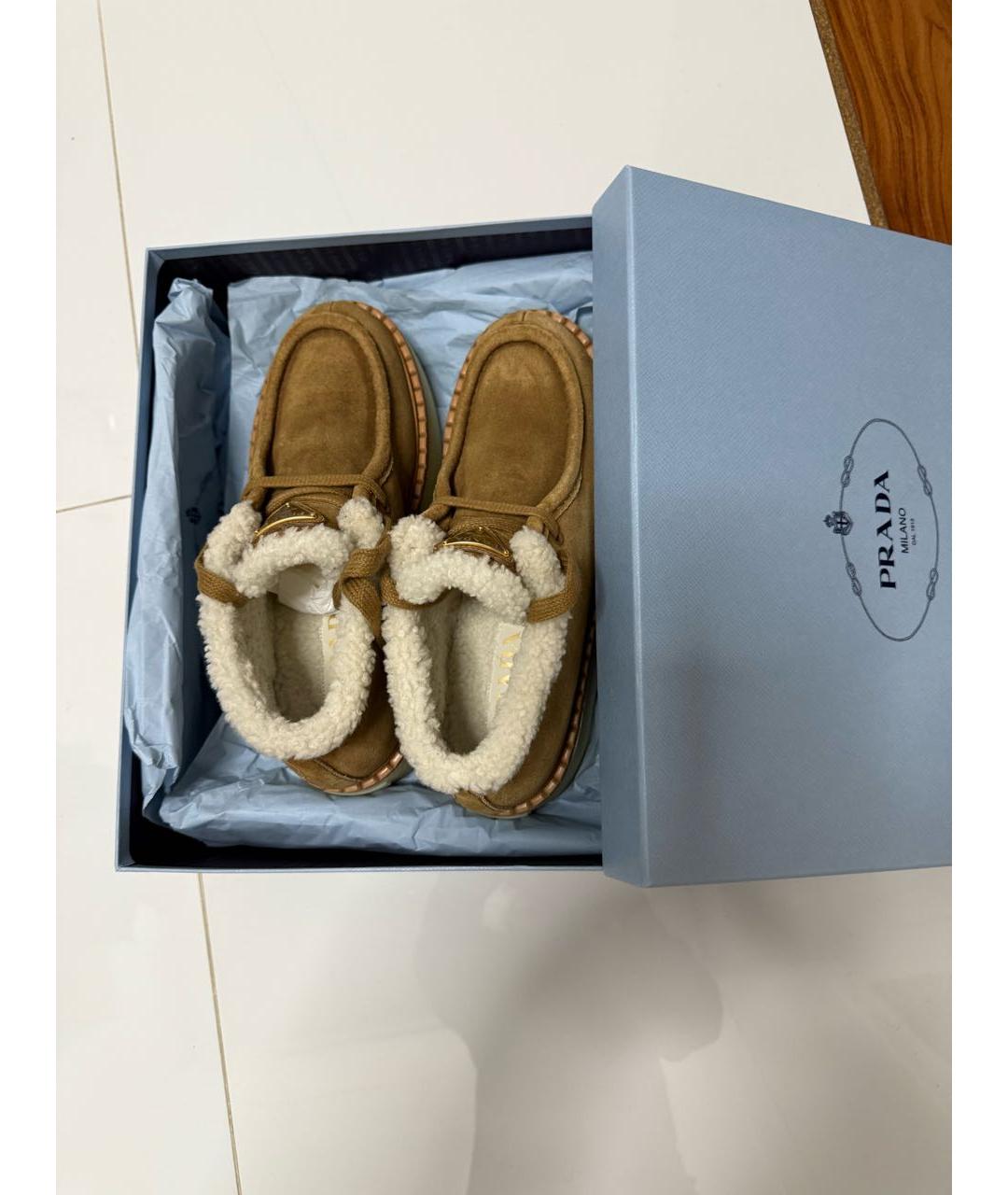 PRADA Коричневые замшевые ботинки, фото 5