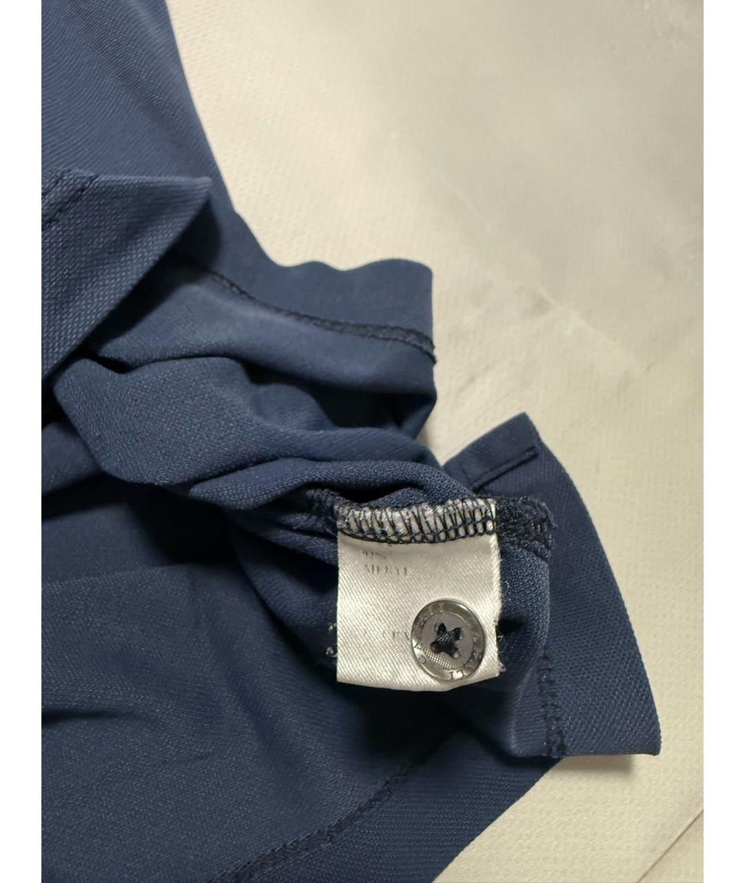 CANALI Темно-синее хлопковое поло с коротким рукавом, фото 3