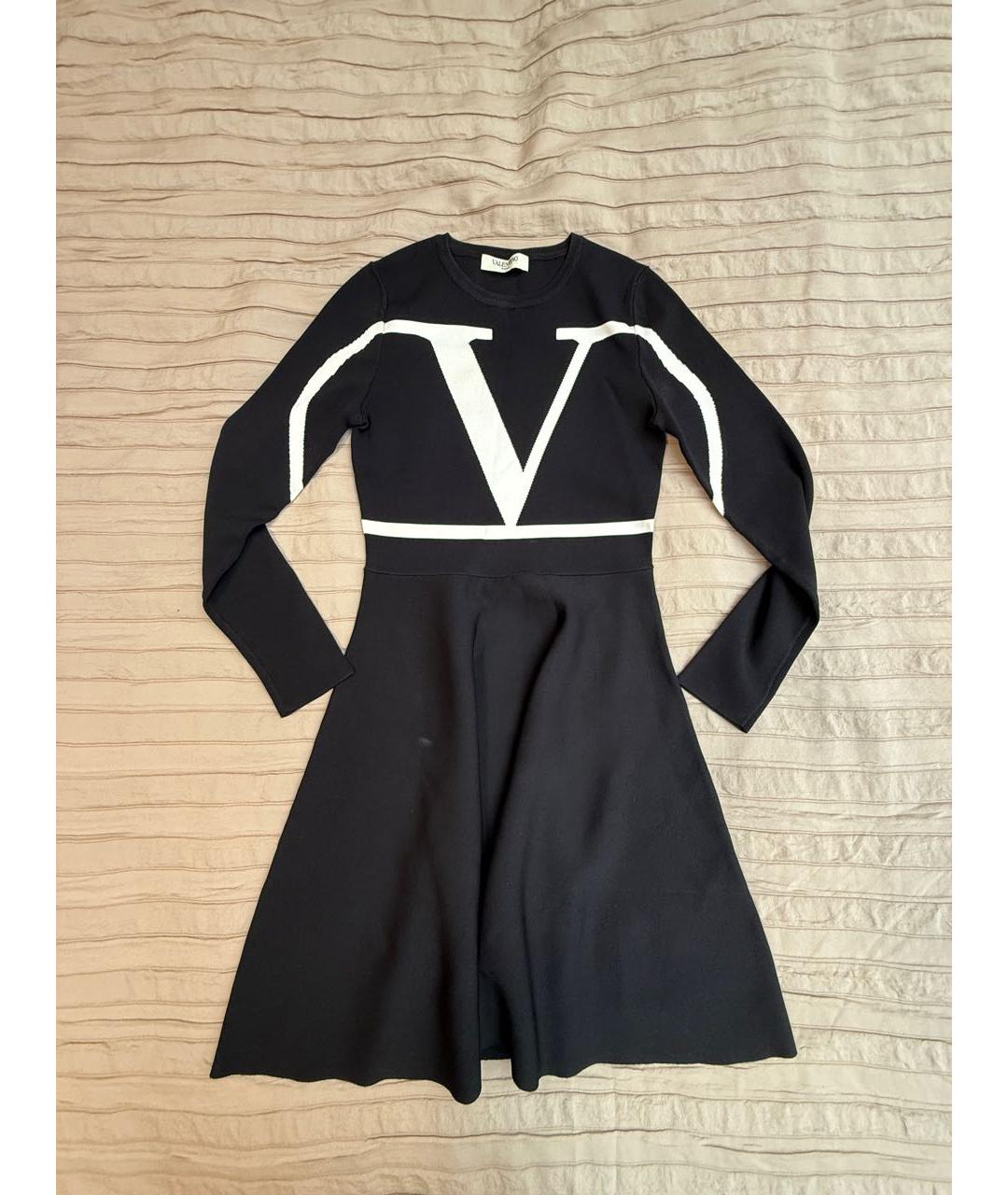 VALENTINO Черное полиэстеровое повседневное платье, фото 7