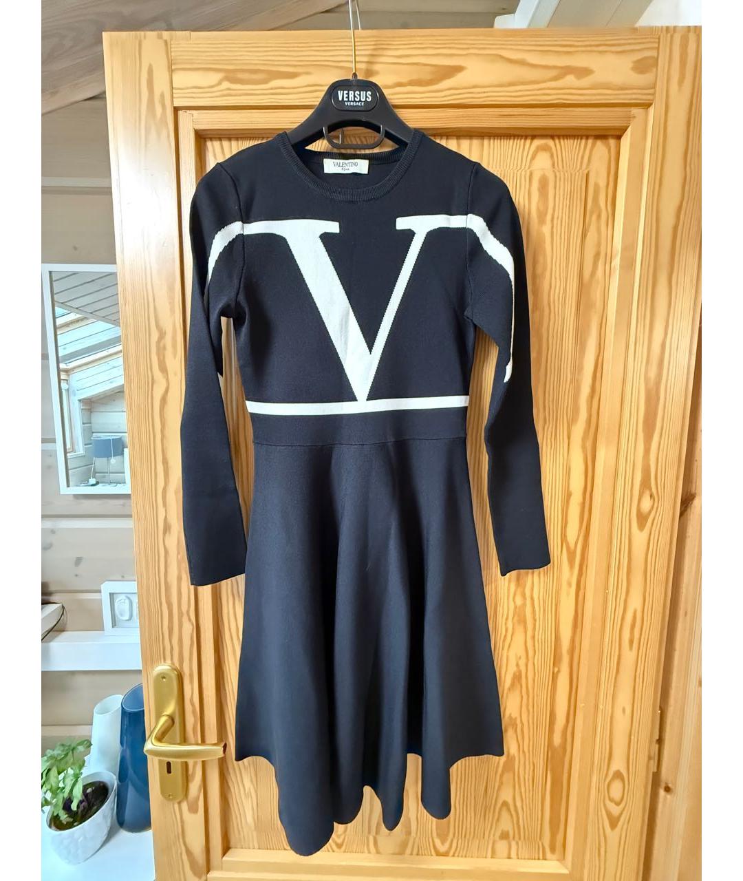 VALENTINO Черное полиэстеровое повседневное платье, фото 2