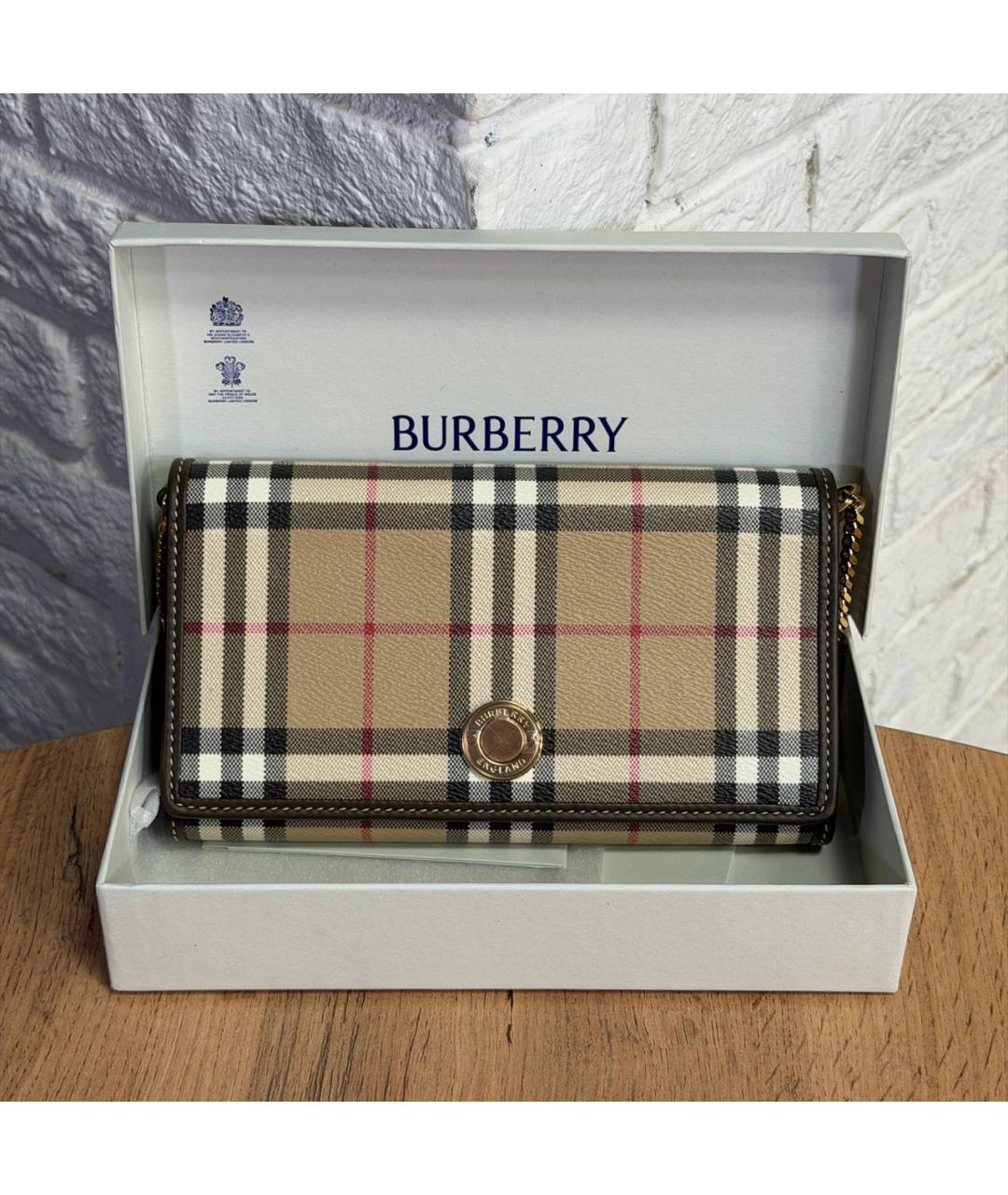 BURBERRY Коричневая кожаная сумка через плечо, фото 4