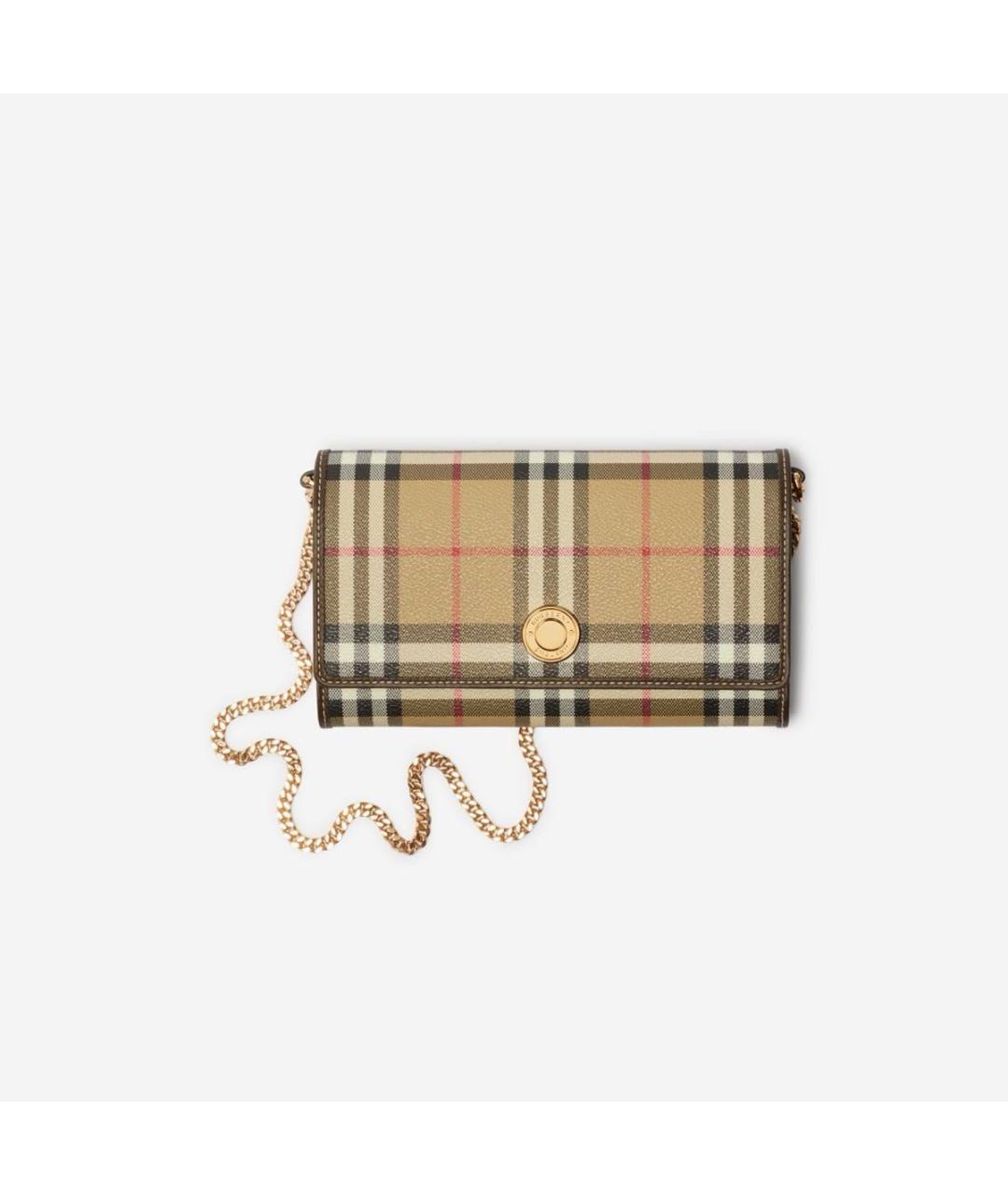 BURBERRY Коричневая кожаная сумка через плечо, фото 5