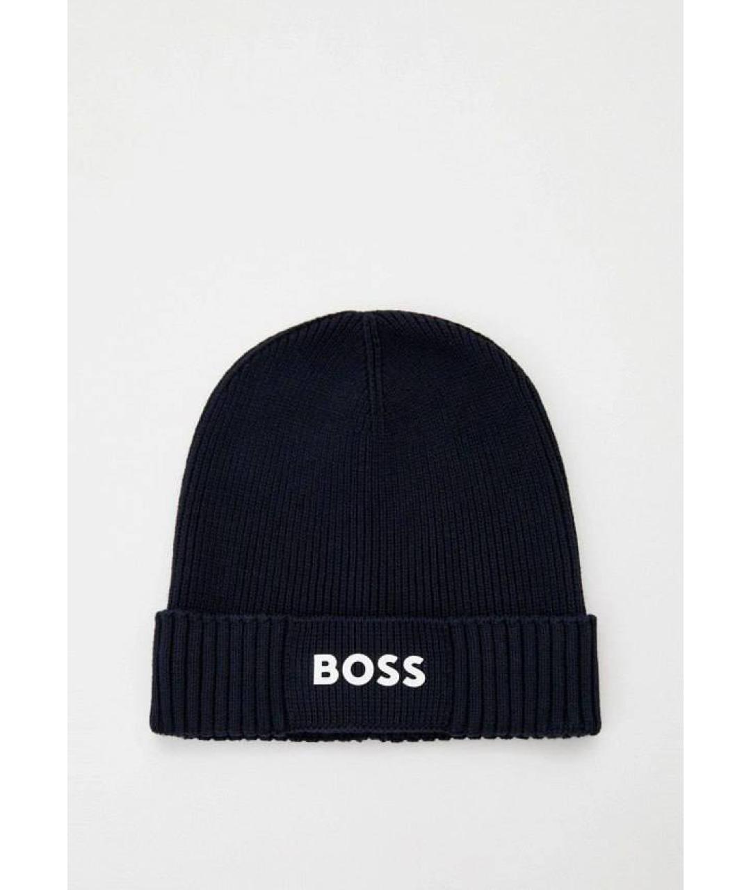 HUGO BOSS Темно-синяя хлопковая шапка, фото 6