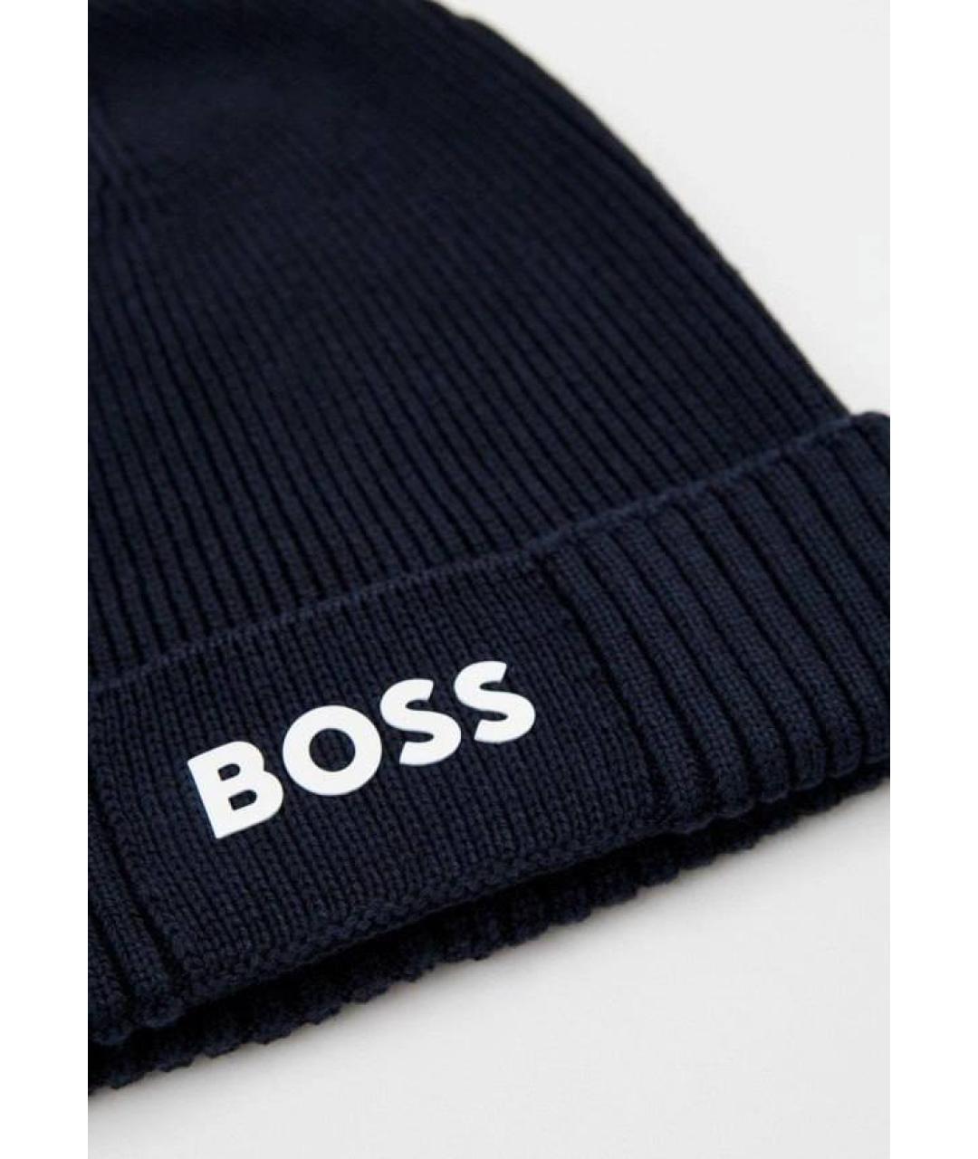 HUGO BOSS Темно-синяя хлопковая шапка, фото 3