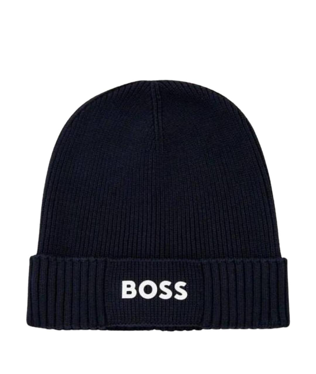 HUGO BOSS Темно-синяя хлопковая шапка, фото 1