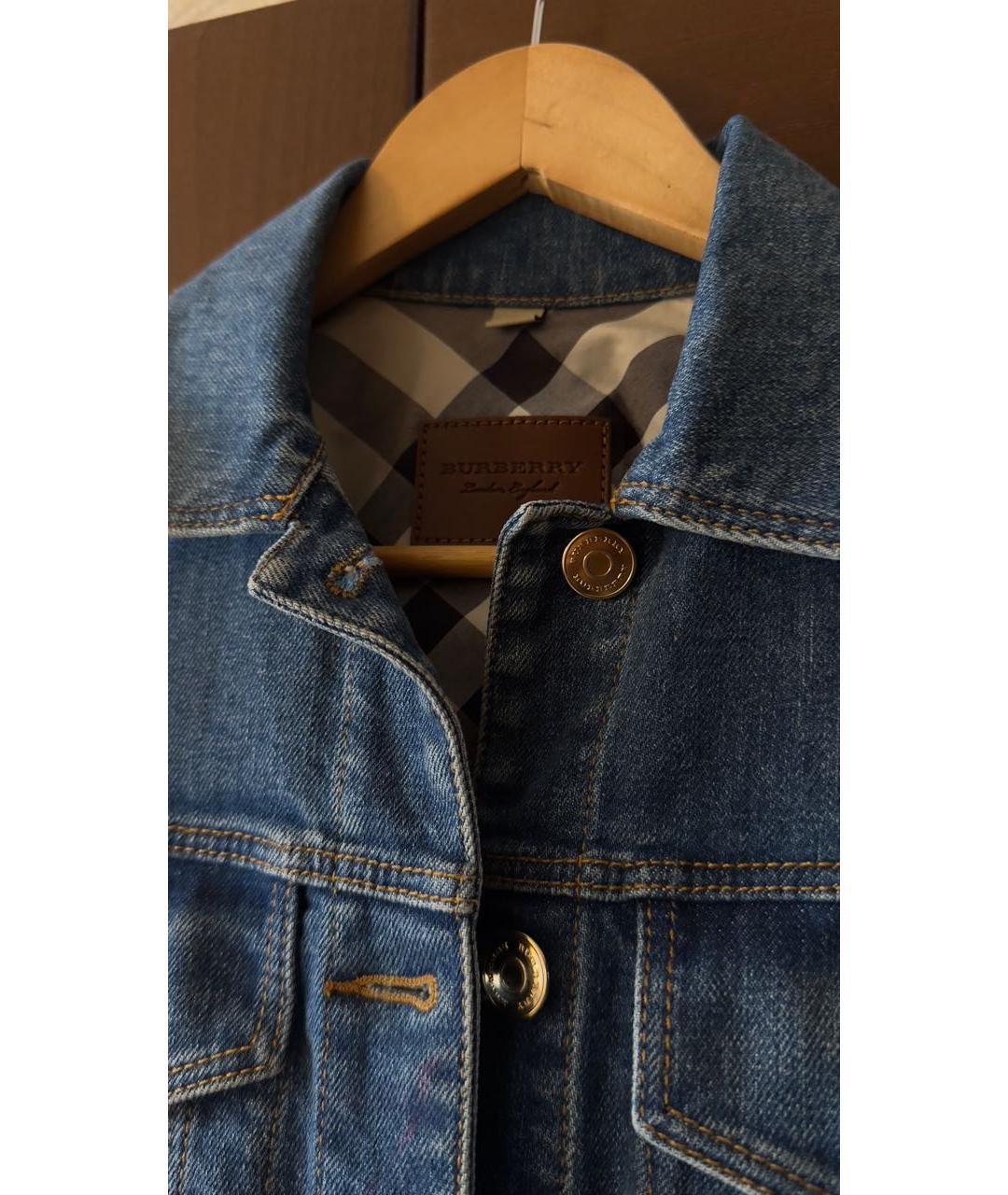 BURBERRY Синяя деним куртка, фото 3