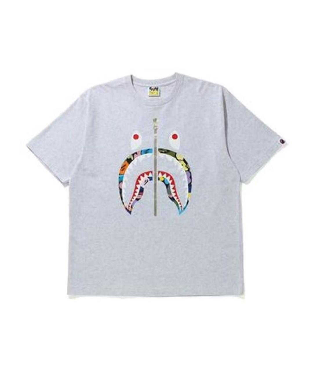 A BATHING APE Серая хлопковая футболка, фото 1