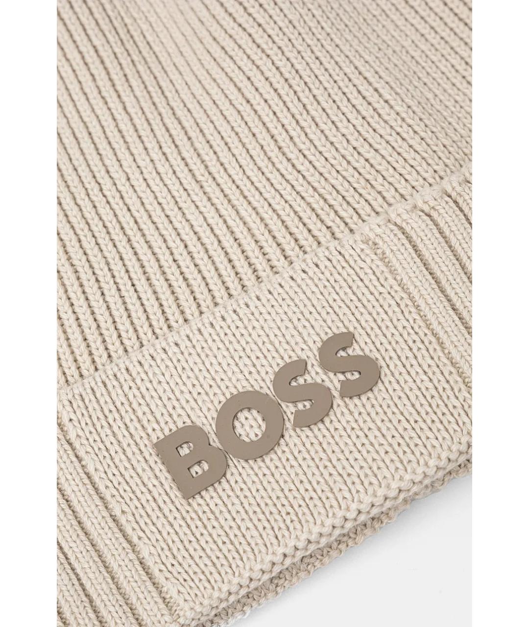 HUGO BOSS Бежевая хлопковая шапка, фото 3