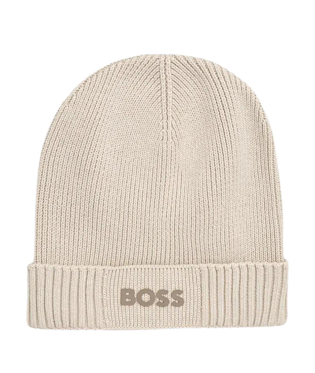 HUGO BOSS Бежевая хлопковая шапка, фото 1