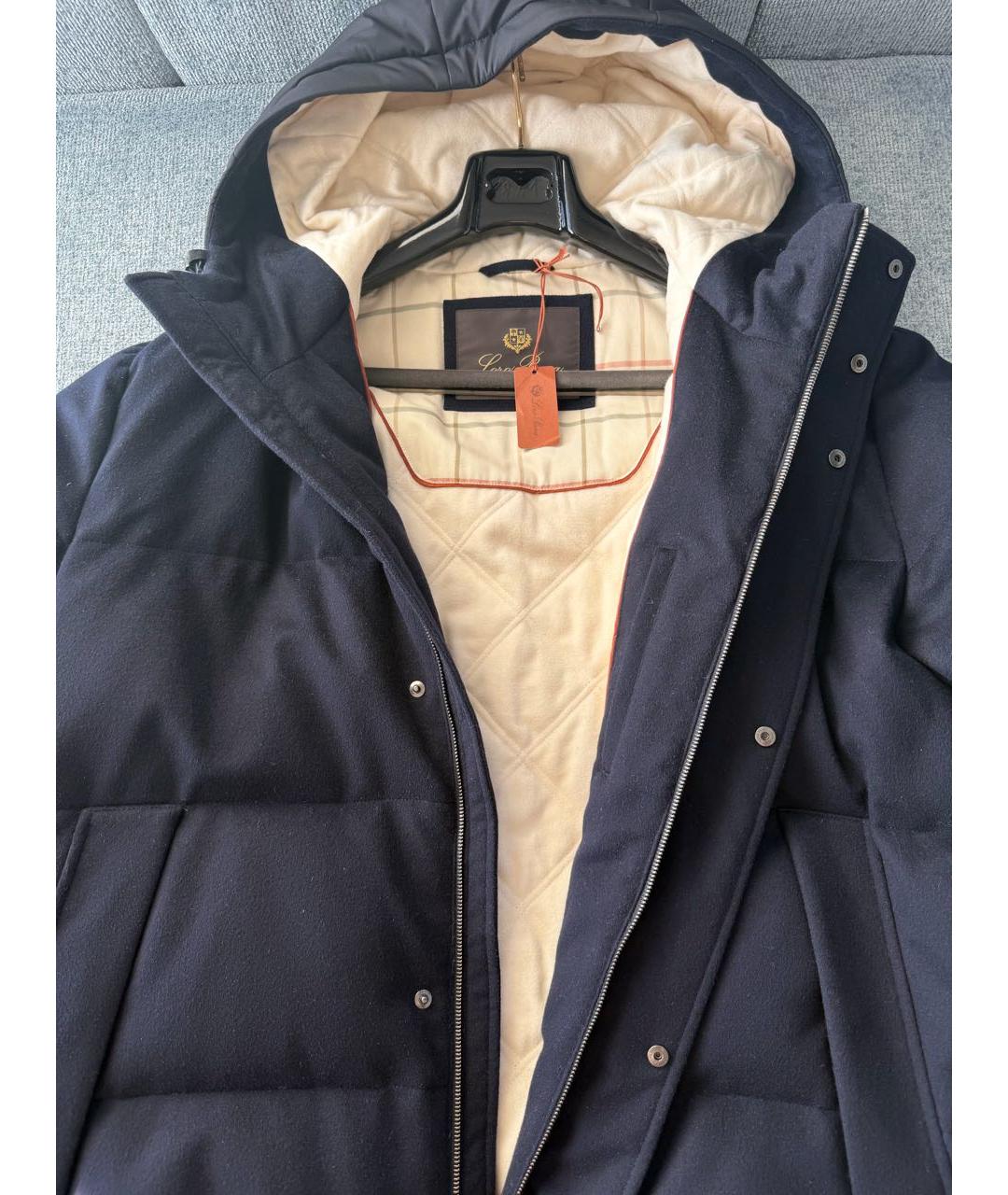 LORO PIANA Темно-синий кашемировый пуховик, фото 4