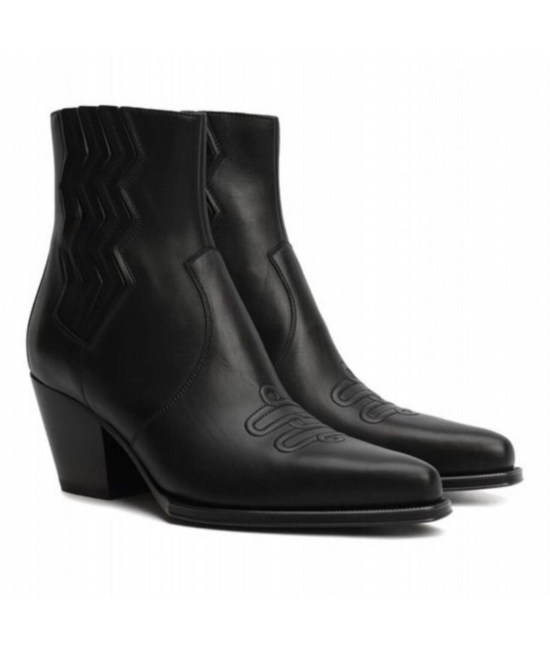 HERMES Черные кожаные ботинки, фото 2