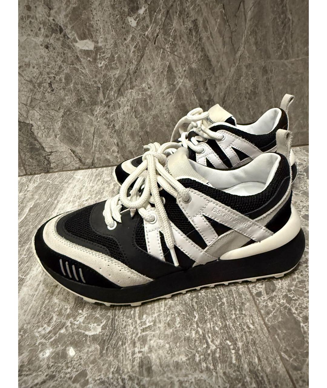 EMPORIO ARMANI Синие кожаные кеды, фото 5