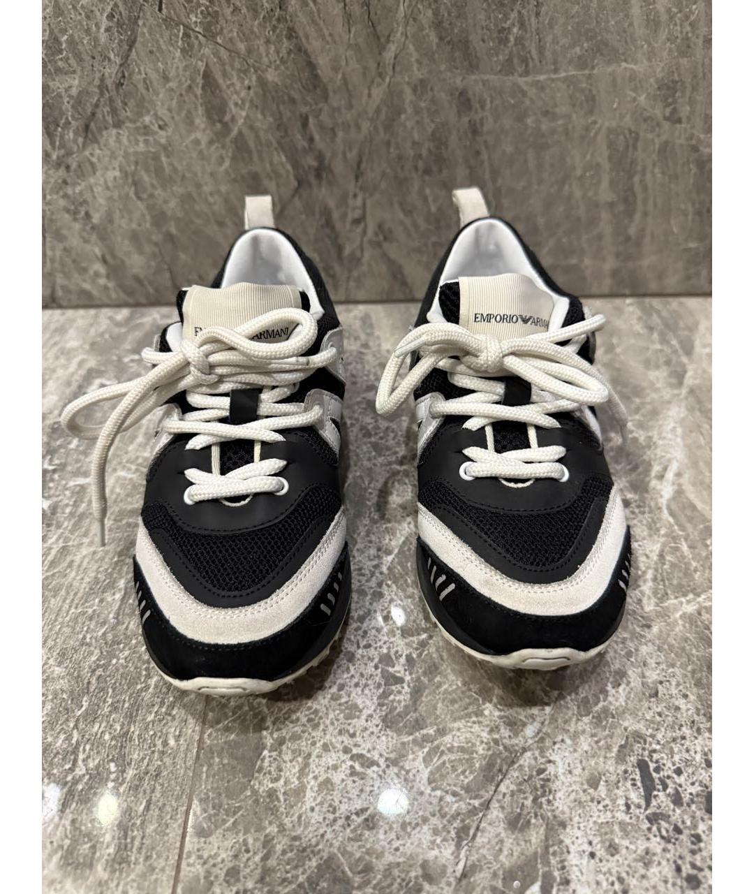 EMPORIO ARMANI Синие кожаные кеды, фото 2