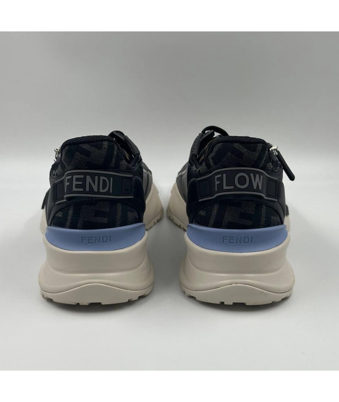 FENDI Черные кожаные низкие кроссовки / кеды, фото 5