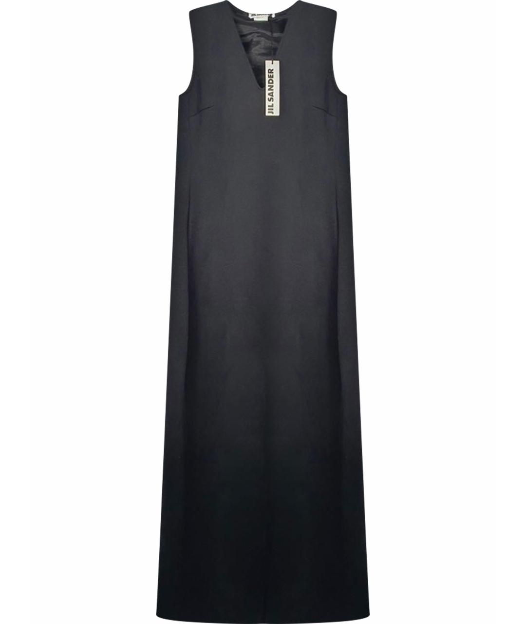 JIL SANDER Черное шерстяное повседневное платье, фото 1