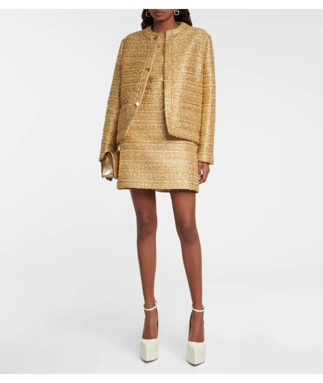 VALENTINO Золотое коктейльное платье, фото 5