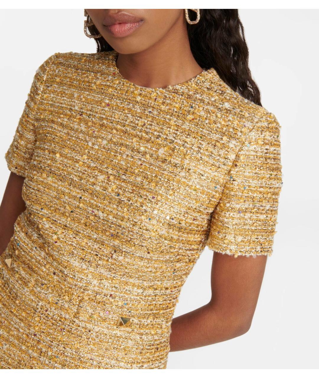 VALENTINO Золотое коктейльное платье, фото 8