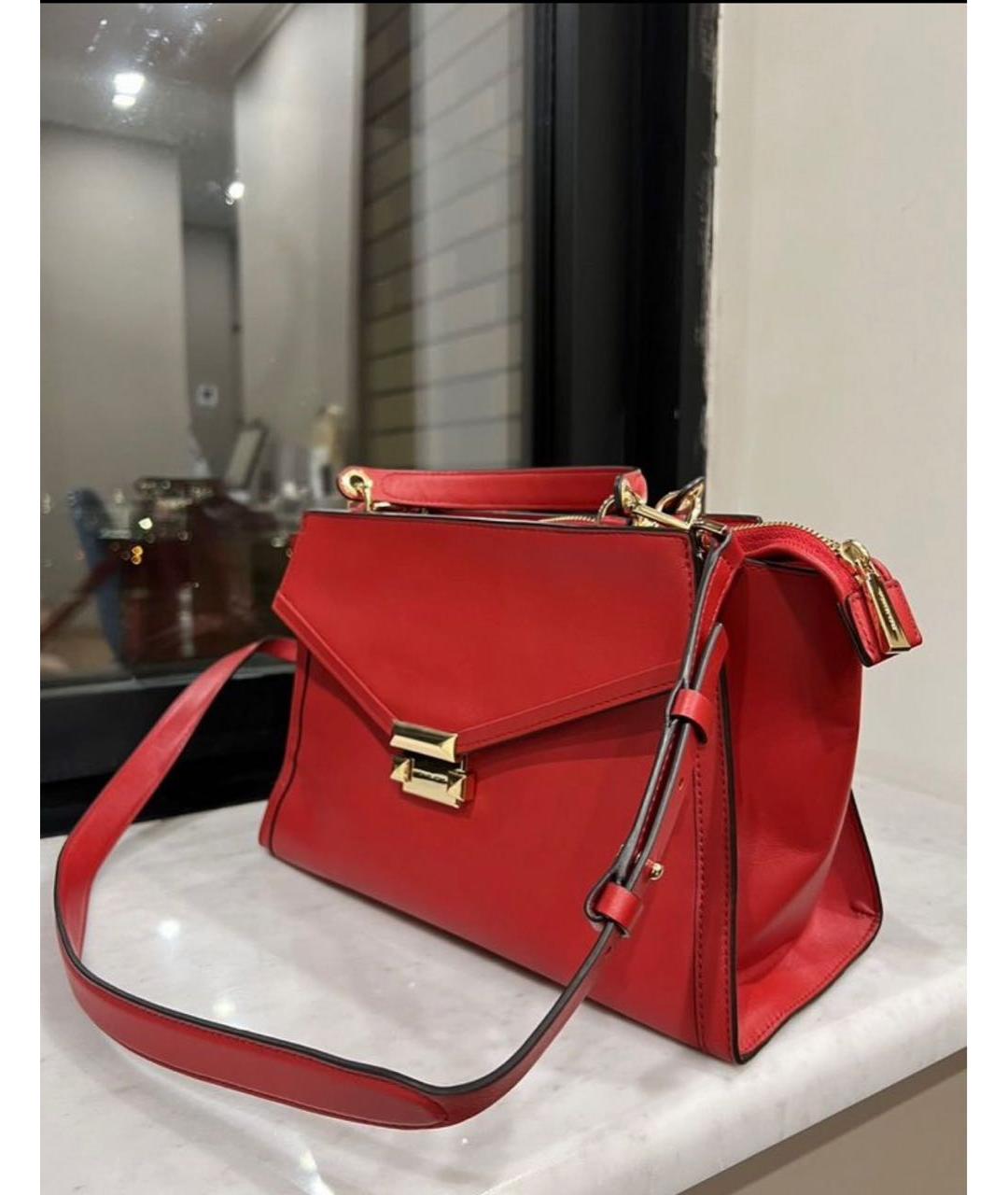 MICHAEL KORS Красная кожаная сумка с короткими ручками, фото 2