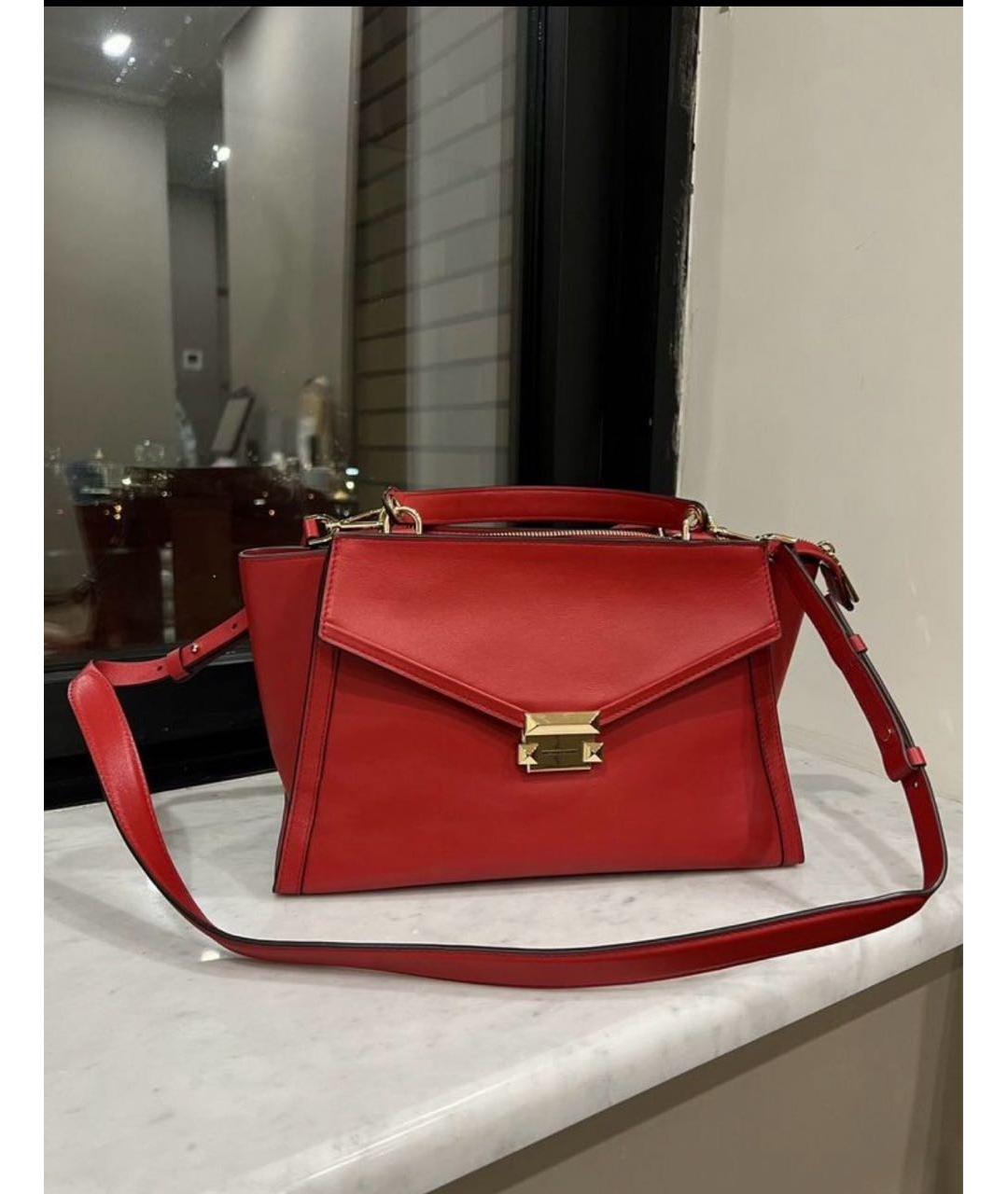 MICHAEL KORS Красная кожаная сумка с короткими ручками, фото 9