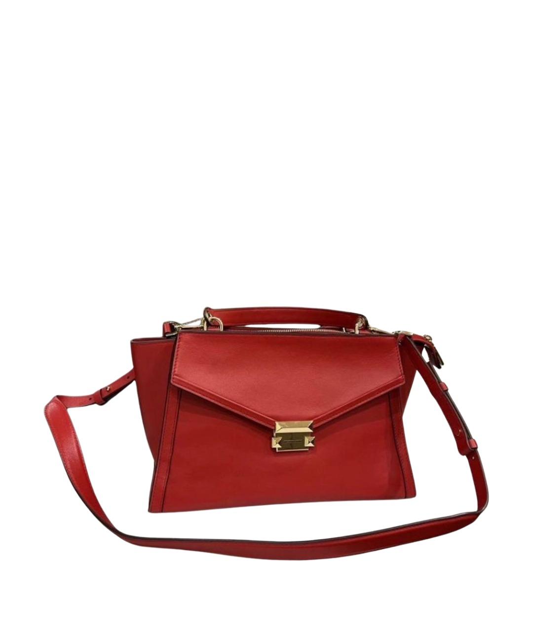 MICHAEL KORS Красная кожаная сумка с короткими ручками, фото 10