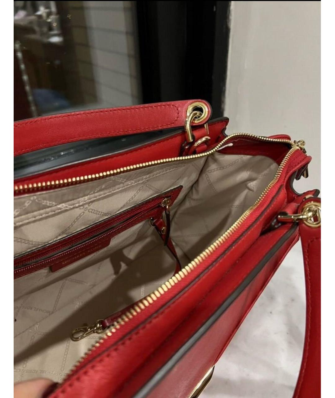 MICHAEL KORS Красная кожаная сумка с короткими ручками, фото 4