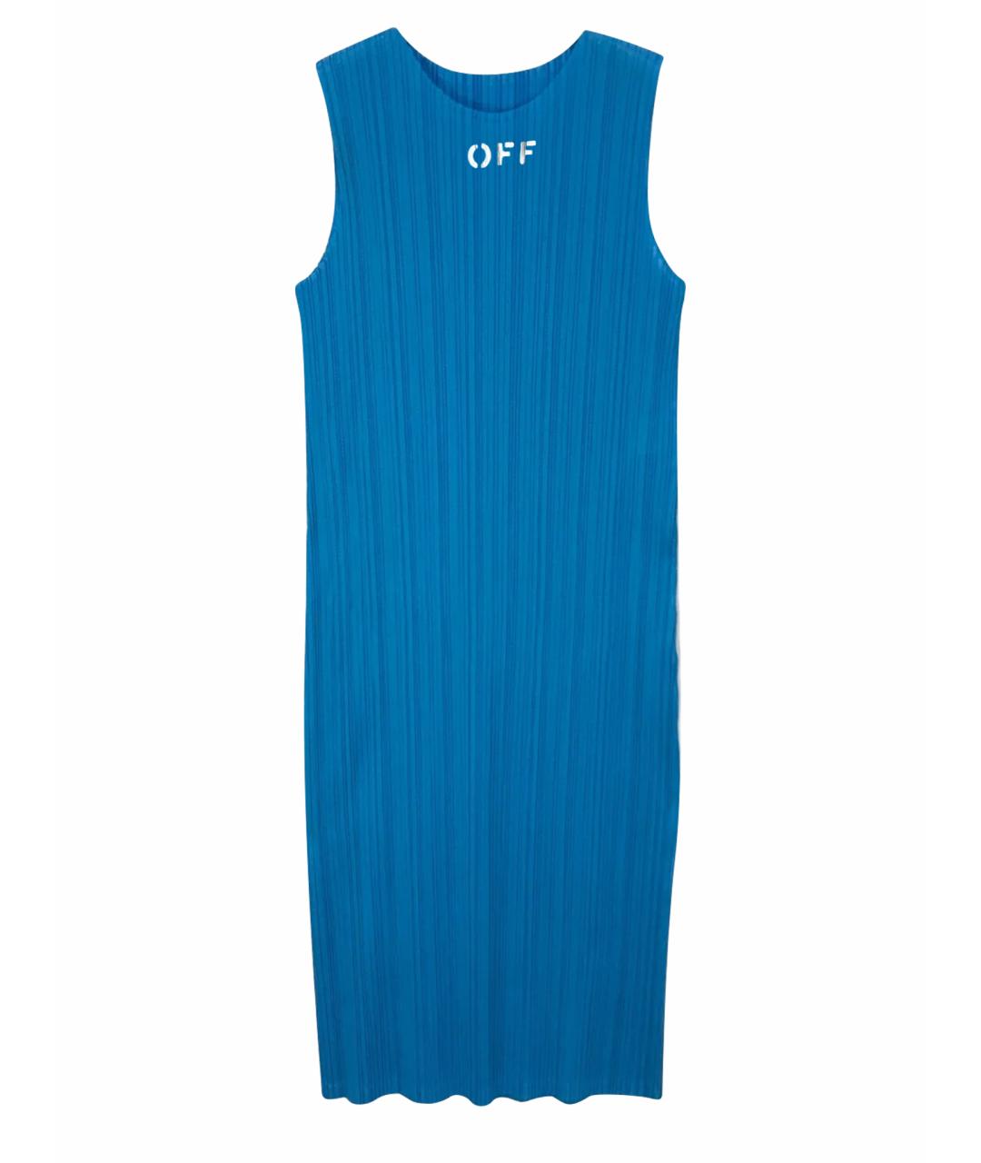 OFF-WHITE Синее вискозное повседневное платье, фото 1