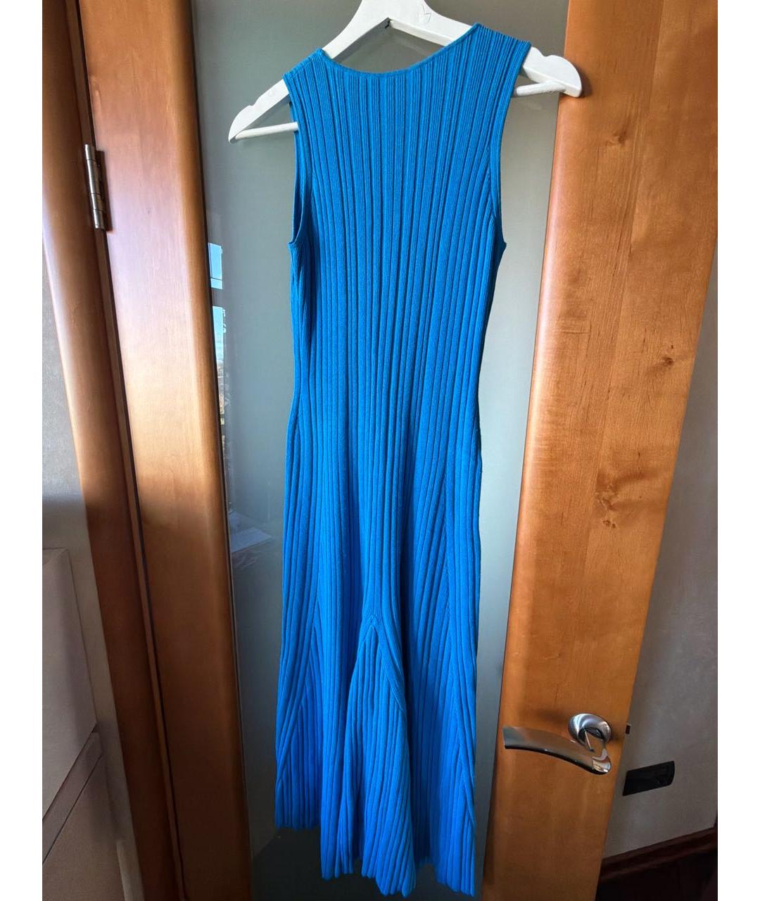 OFF-WHITE Синее вискозное повседневное платье, фото 2