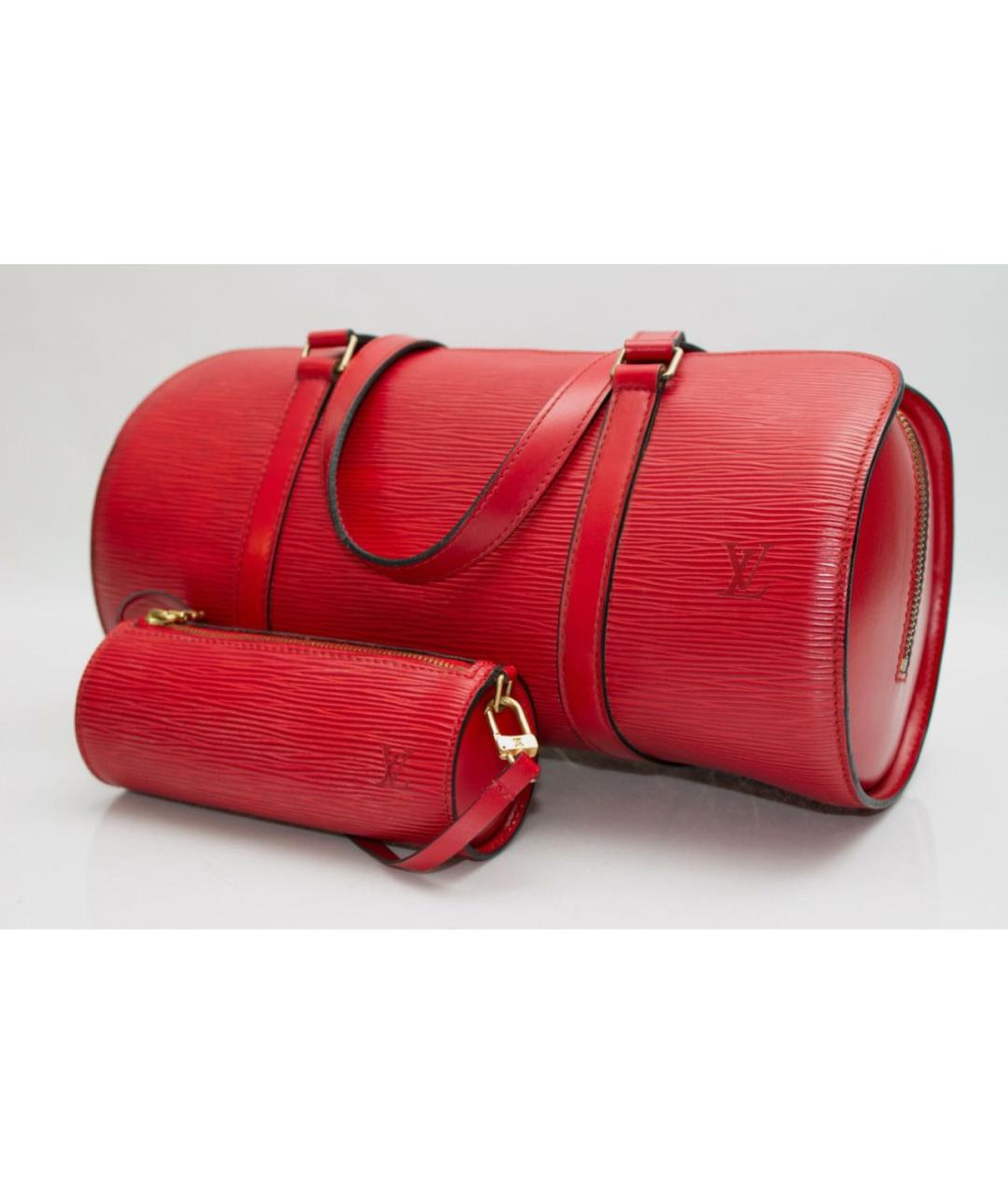 LOUIS VUITTON Красная кожаная сумка с короткими ручками, фото 2