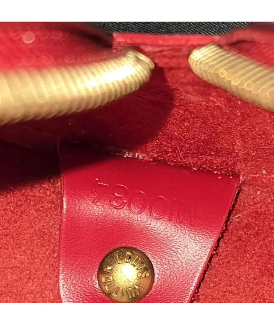 LOUIS VUITTON Красная кожаная сумка с короткими ручками, фото 5