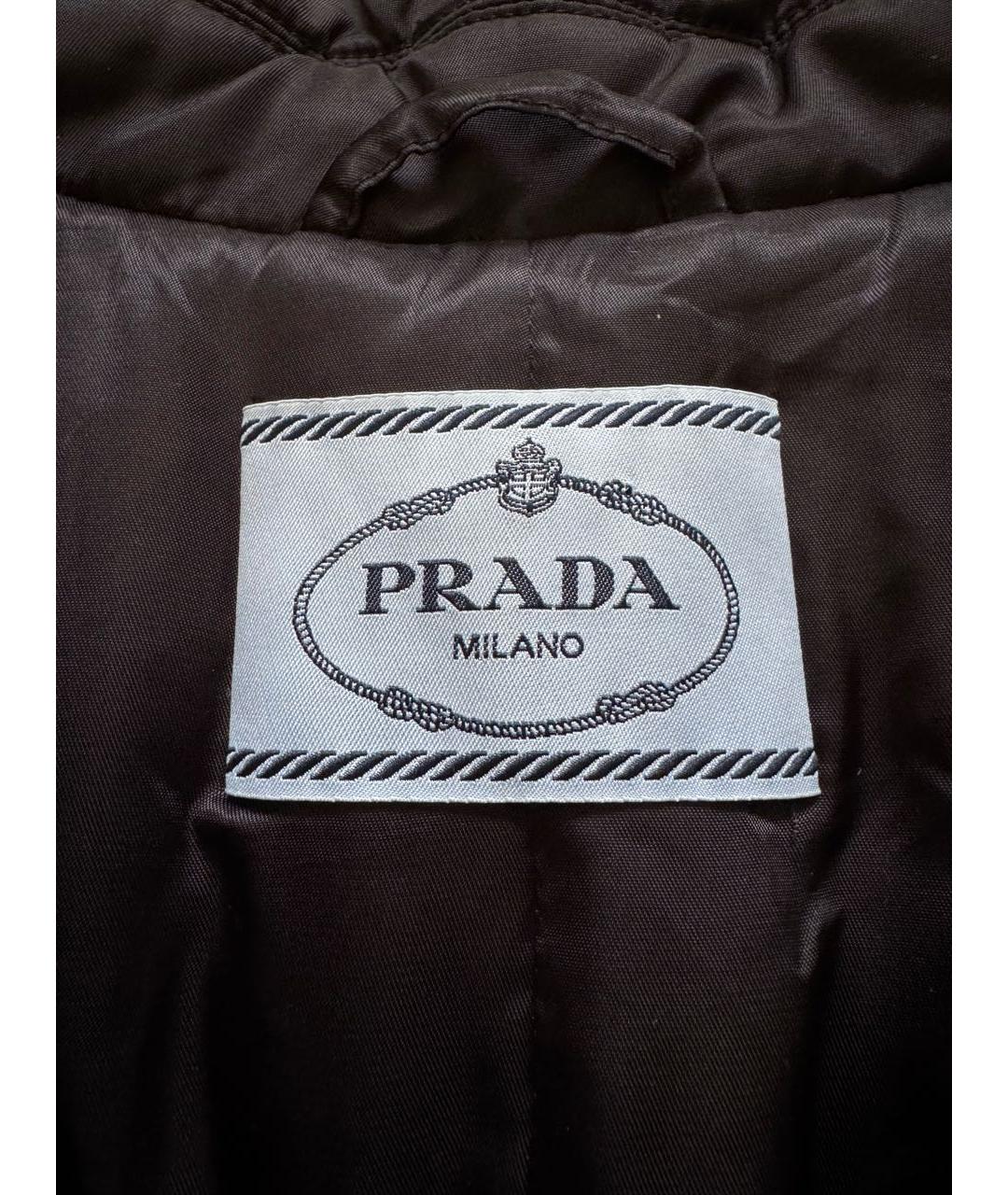 PRADA Черный полиамидовый тренч/плащ, фото 3