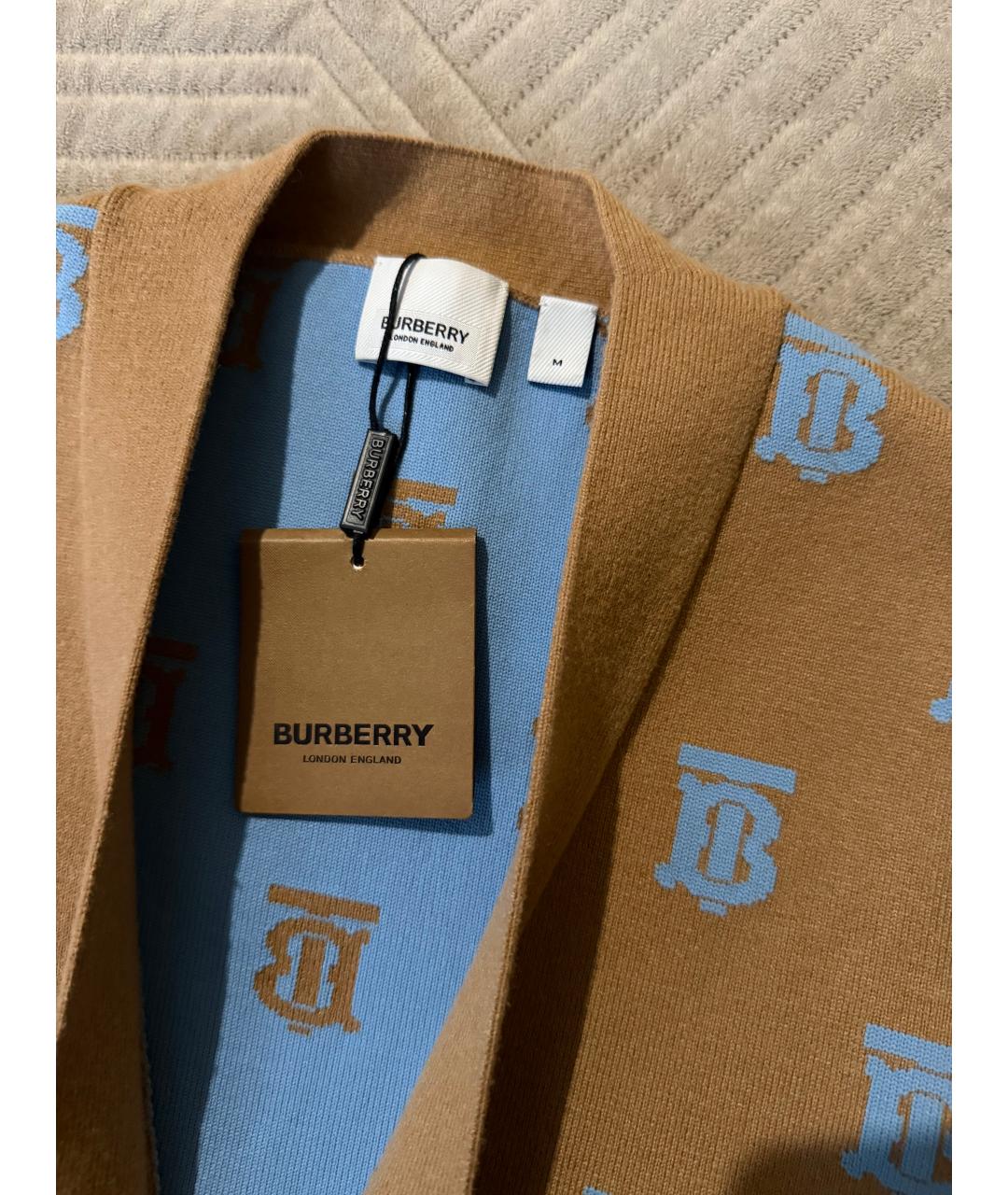 BURBERRY Бежевый шерстяной кардиган, фото 3
