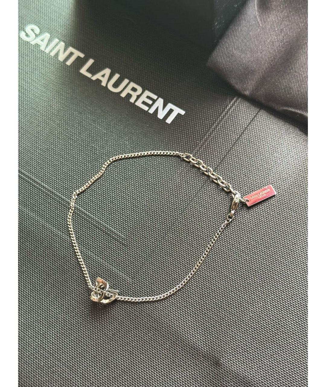 SAINT LAURENT Серебрянный латунный браслет, фото 2