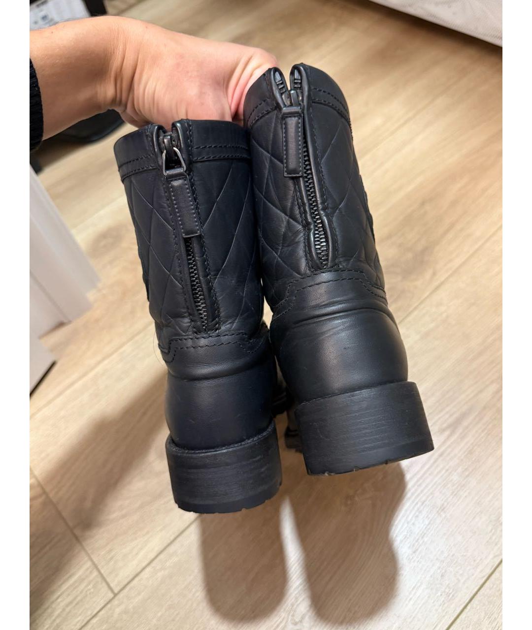 CHANEL Черные кожаные полусапоги, фото 4