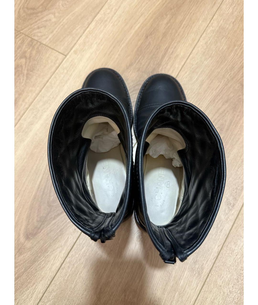 CHANEL Черные кожаные полусапоги, фото 3