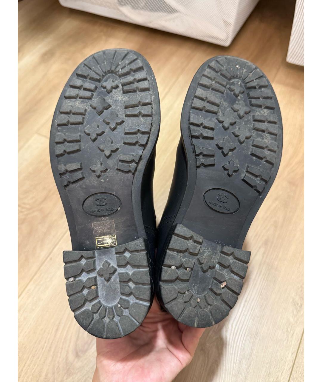 CHANEL Черные кожаные полусапоги, фото 5