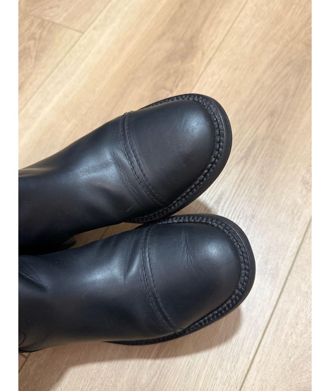CHANEL Черные кожаные полусапоги, фото 7