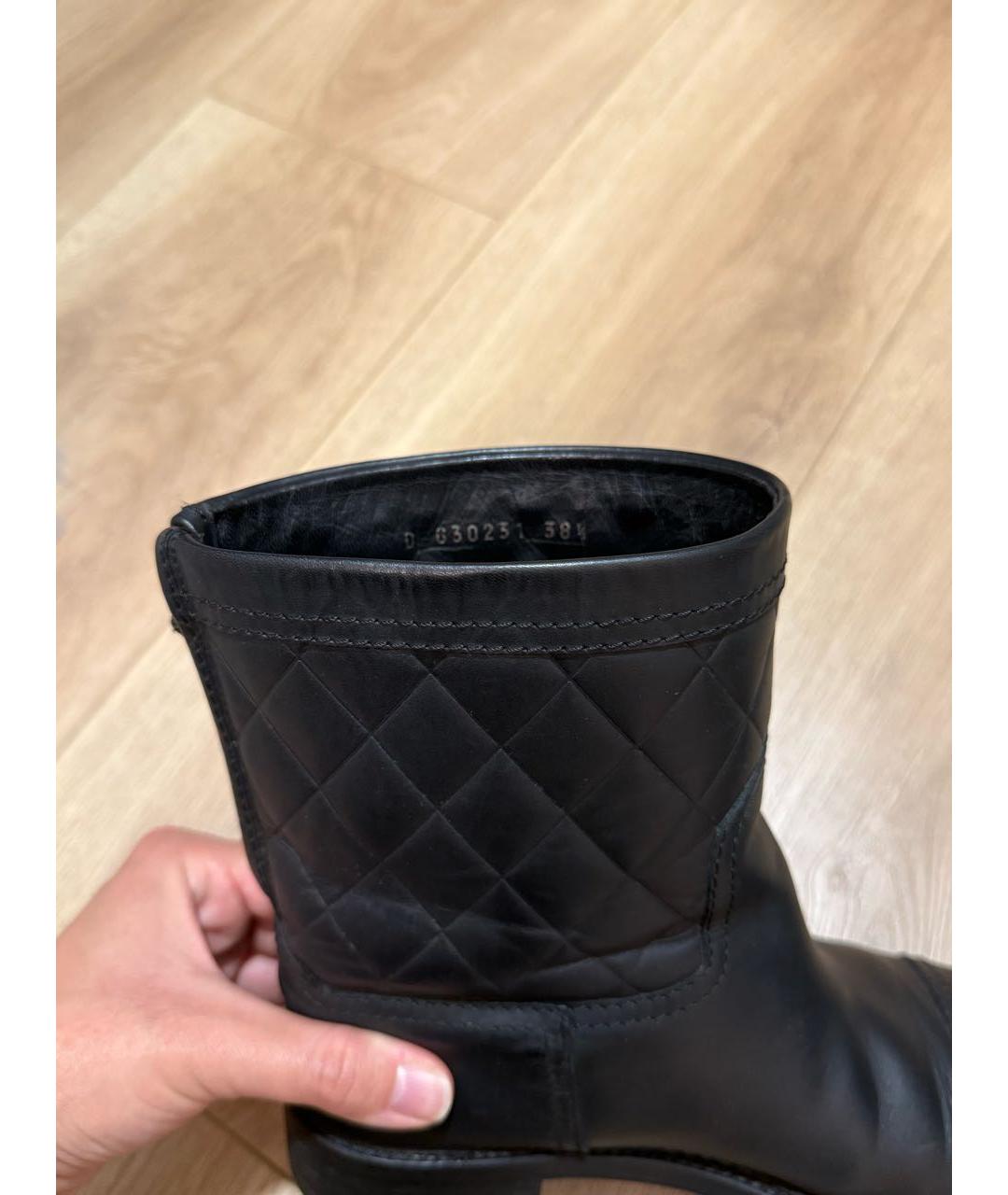 CHANEL Черные кожаные полусапоги, фото 6