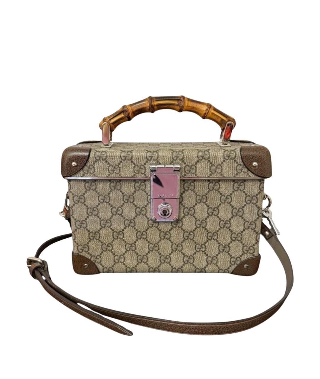 GUCCI Коричневая кожаная сумка через плечо, фото 1