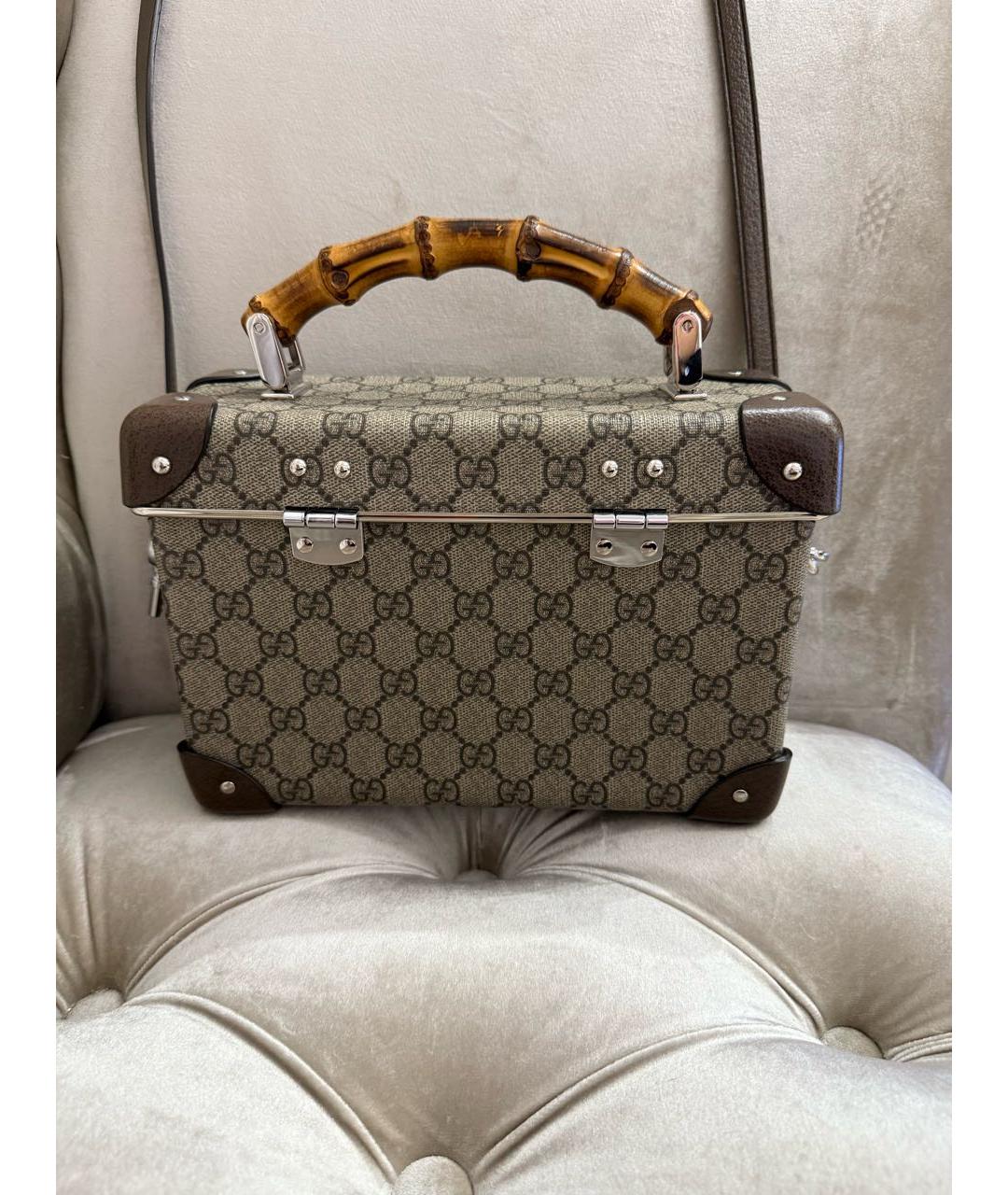 GUCCI Коричневая кожаная сумка через плечо, фото 3