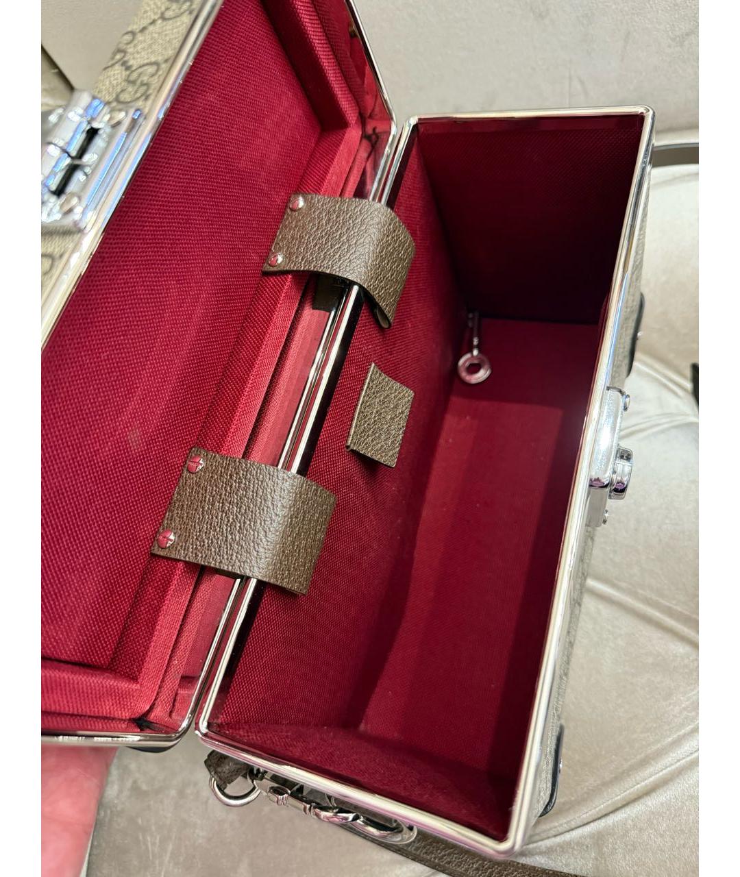 GUCCI Коричневая кожаная сумка через плечо, фото 4