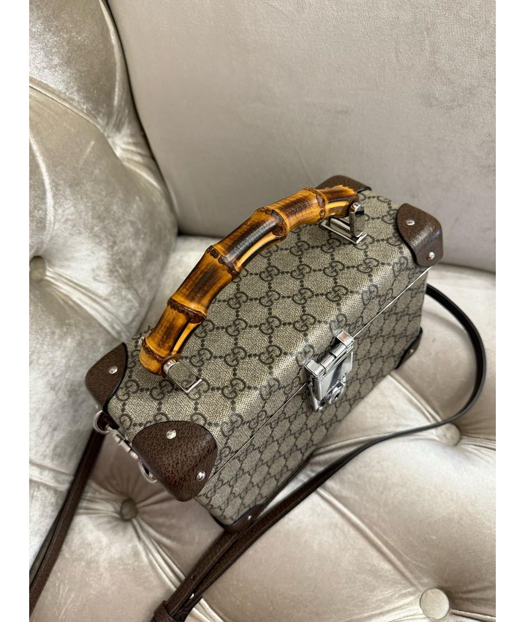 GUCCI Коричневая кожаная сумка через плечо, фото 5