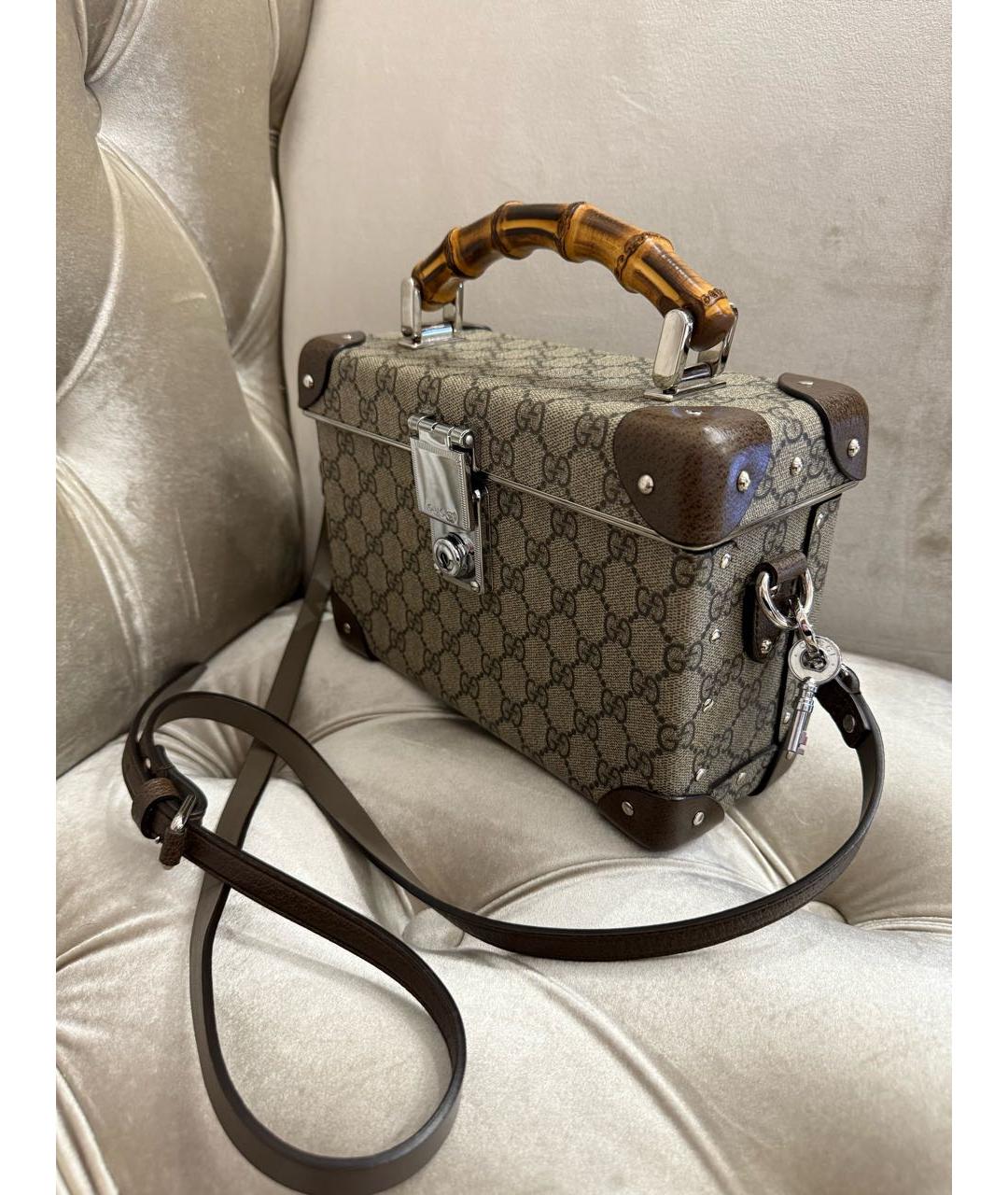 GUCCI Коричневая кожаная сумка через плечо, фото 2