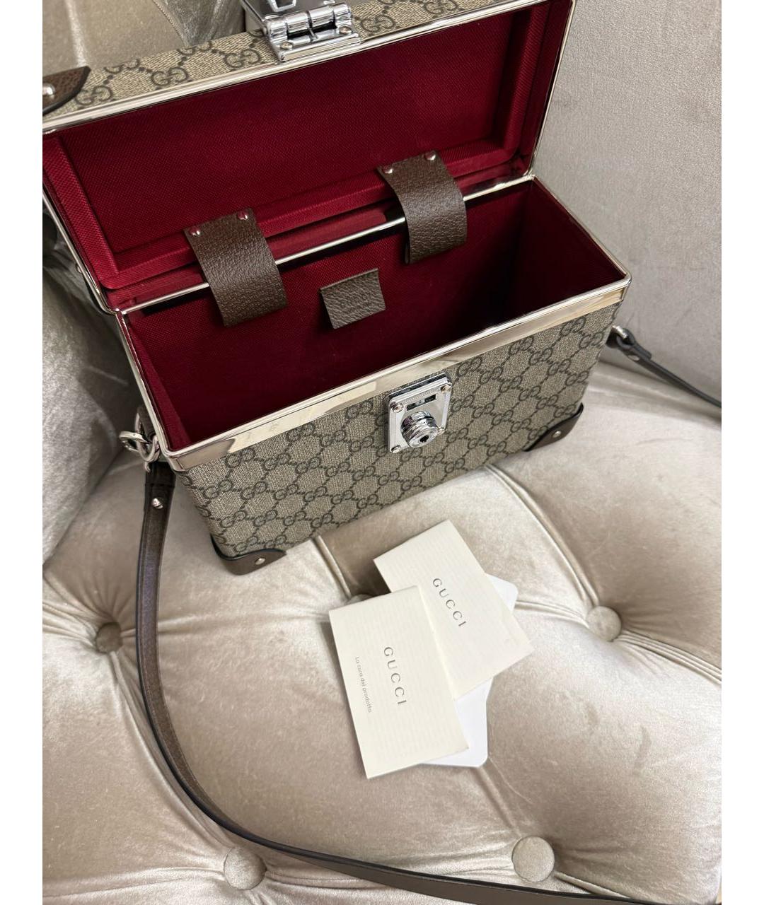 GUCCI Коричневая кожаная сумка через плечо, фото 8