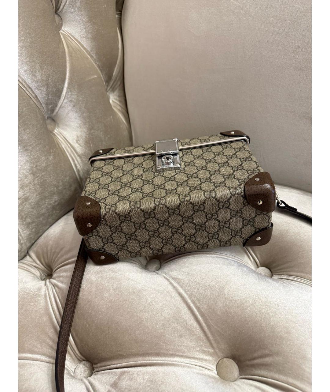 GUCCI Коричневая кожаная сумка через плечо, фото 7