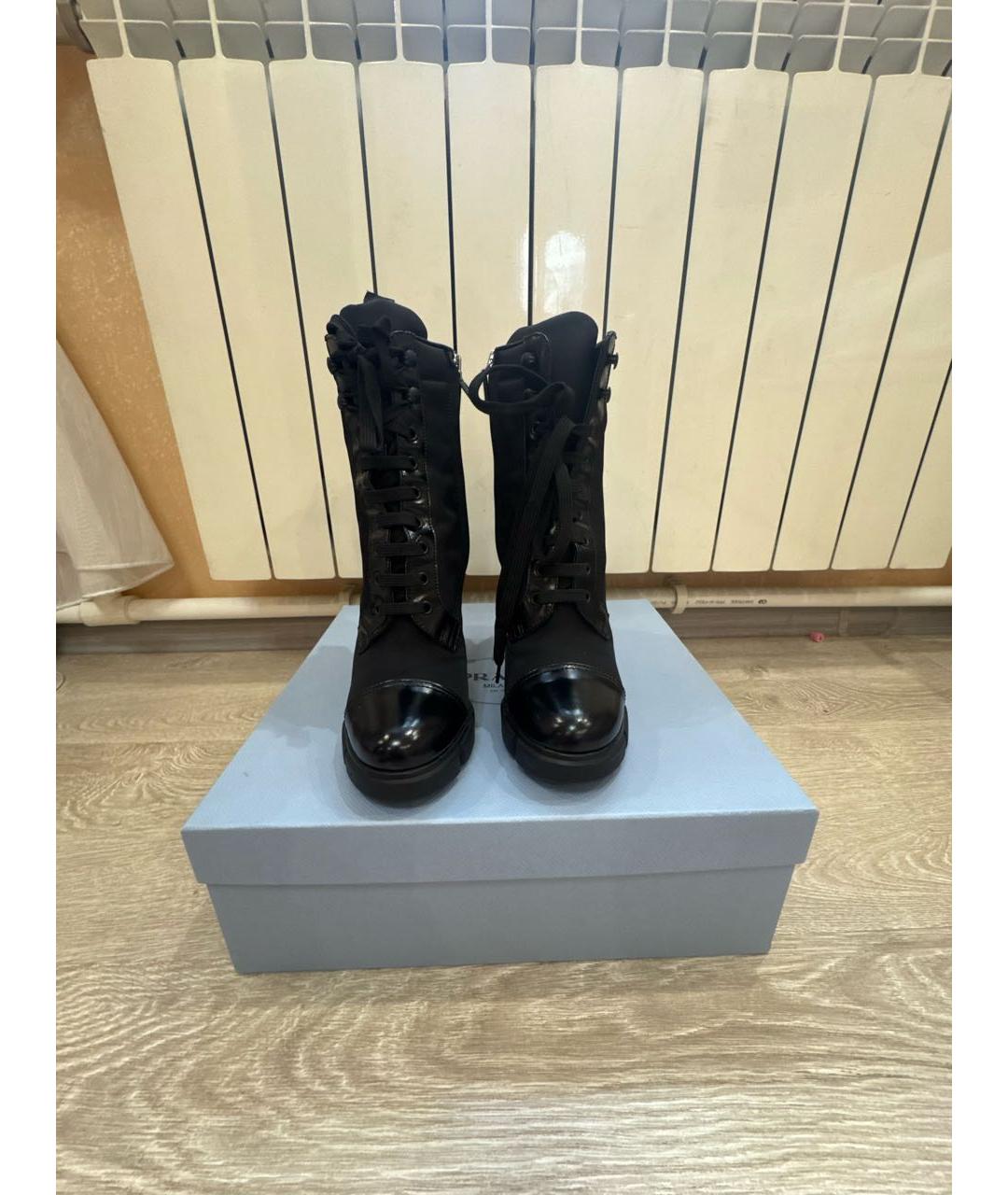 PRADA Черные кожаные ботильоны, фото 2