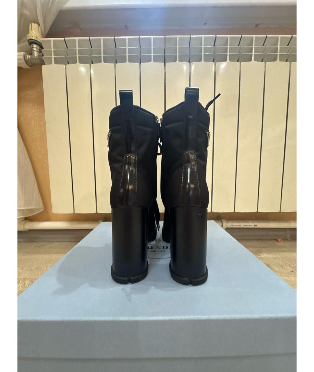 PRADA Черные кожаные ботильоны, фото 4