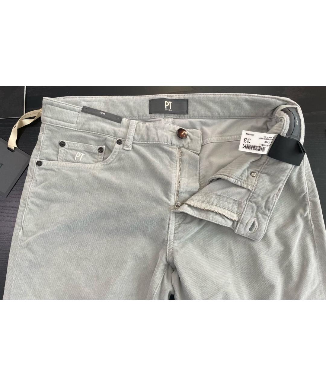 PT TORINO Серые бархатные повседневные брюки, фото 4