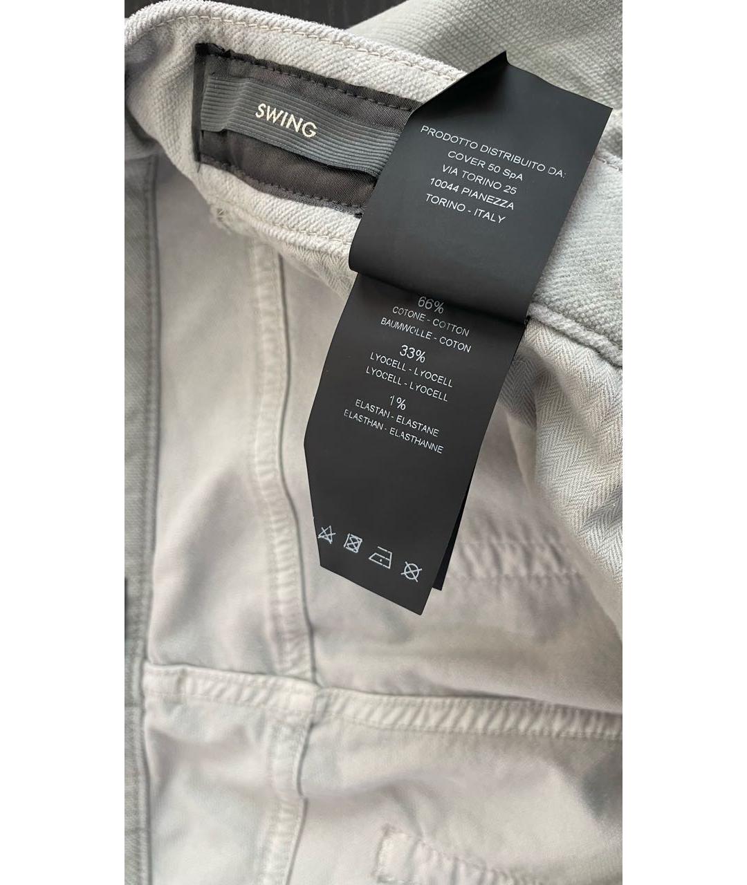 PT TORINO Серые бархатные повседневные брюки, фото 5